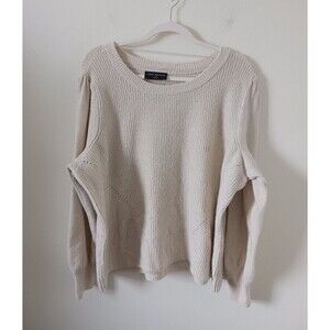Lane Bryant Sweater Pullover Knit Long Sleeve Scoop Neck Beige Plus Size 18/20